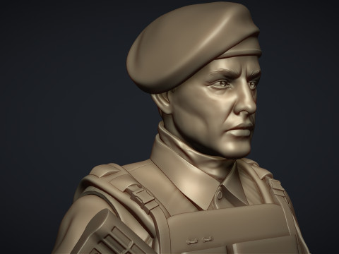 Commando Soldier Statue for 3D Printing Ready STL OBJ 3D printmodel