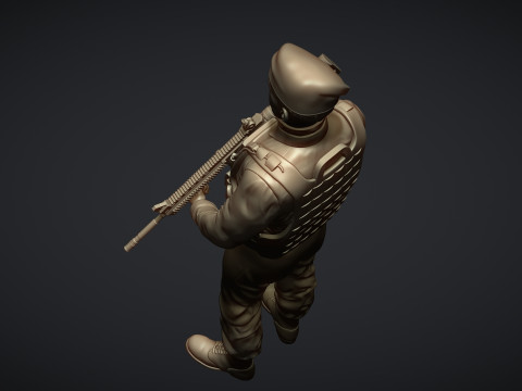 Commando Soldier Statue for 3D Printing Ready STL OBJ 3D printmodel