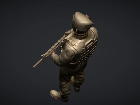 Commando Soldier Statue for 3D Printing Ready STL OBJ 3D Print Model