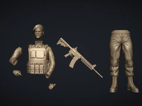 Commando Soldier Statue for 3D Printing Ready STL OBJ 3D Print Model