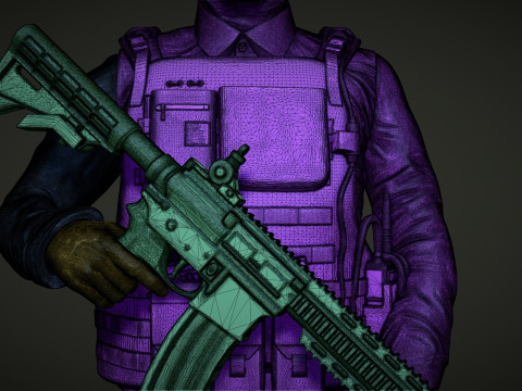 Commando Soldier Statue for 3D Printing Ready STL OBJ 3D printmodel