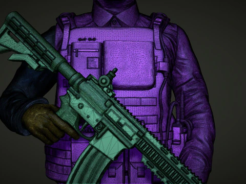 Commando Soldier Statue for 3D Printing Ready STL OBJ 3D Print Model