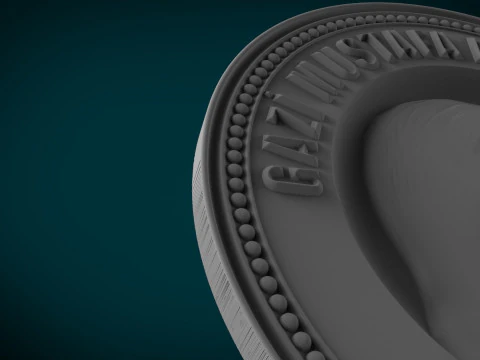 Gazi Mustafa Kemal Atatrk Medal STL Model Turkish Leader Relief for CNC 3D Printing 3D Print Model