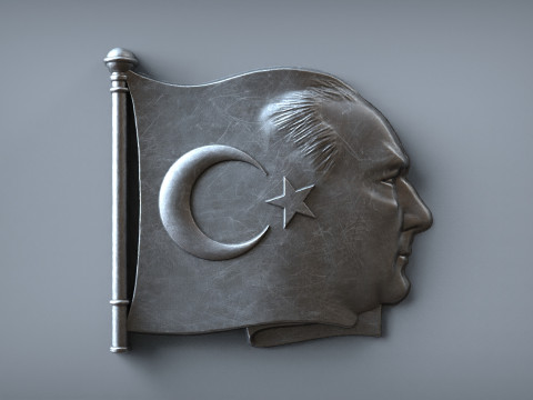Gazi Mustafa Kemal Atatrk Abzeichen 3D STL Modell 3D Druckmodell