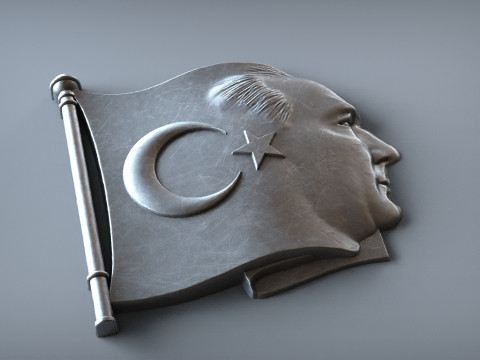 Gazi Mustafa Kemal Atatürk rozeti 3D STL Modeli 3D Baskı Modeli