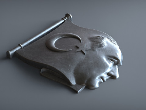 Gazi Mustafa Kemal Atatürk rozeti 3D STL Modeli 3D Baskı Modeli