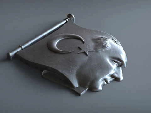 Gazi Mustafa Kemal Atatrk badge 3D STL Model 3D Print Model