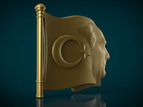 Gazi Mustafa Kemal Atatürk rozeti 3D STL Modeli 3D Baskı Modeli