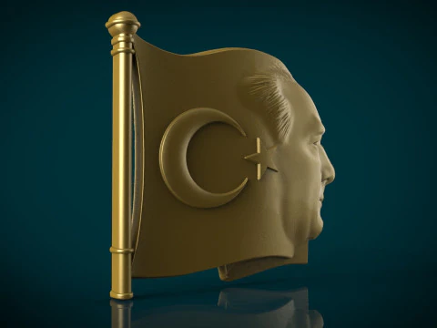 Gazi Mustafa Kemal Atatrk badge 3D STL Model 3D Print Model