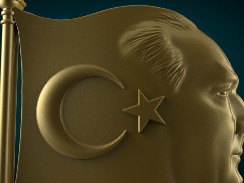 Gazi Mustafa Kemal Atatürk rozeti 3D STL Modeli 3D Baskı Modeli