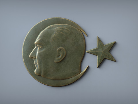 Gazi Mustafa Kemal Atatrk Emblema 3D STL Modelo de Impressão 3D