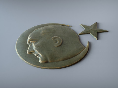 Значок Гази Мустафы Кемаля Ататрка 3D STL 3D Принт Модель