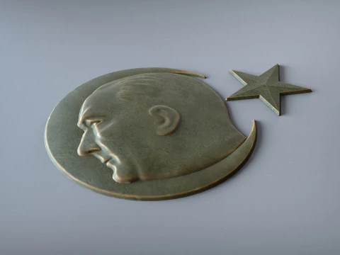 Gazi Mustafa Kemal Atatrk Badge 3D STL 3D Print Model