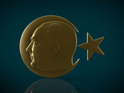 Значок Гази Мустафы Кемаля Ататрка 3D STL 3D Принт Модель