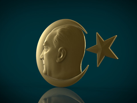 Значок Гази Мустафы Кемаля Ататрка 3D STL 3D Принт Модель