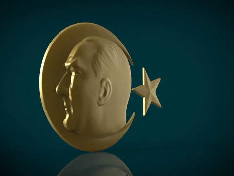 Gazi Mustafa Kemal Atatrk Badge 3D STL 3D Print Model