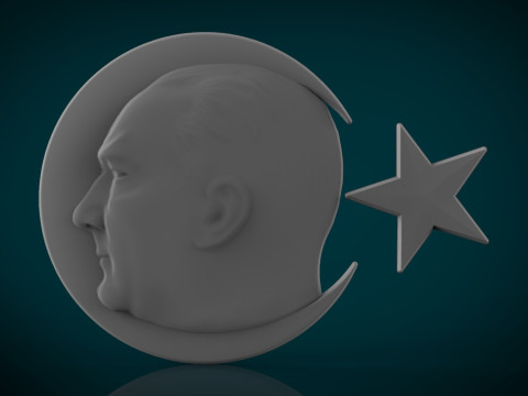 Значок Гази Мустафы Кемаля Ататрка 3D STL 3D Принт Модель