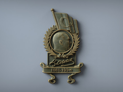 Gazi Mustafa Kemal Atatürk-Abzeichen 3D Druckmodell