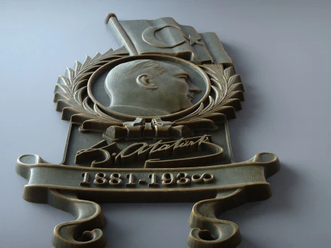 Gazi Mustafa Kemal Ataturk badge 3D Print Model