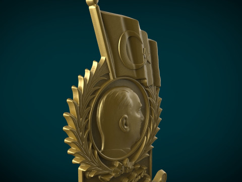 Gazi Mustafa Kemal Atatürk-Abzeichen 3D Druckmodell