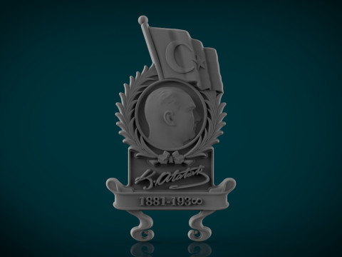 Gazi Mustafa Kemal Atatürk-Abzeichen 3D Druckmodell