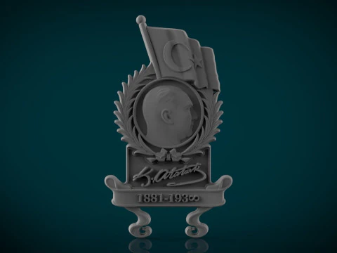 Gazi Mustafa Kemal Ataturk badge 3D Print Model