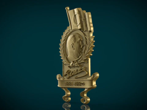 Gazi Mustafa Kemal Ataturk badge 3D Print Model