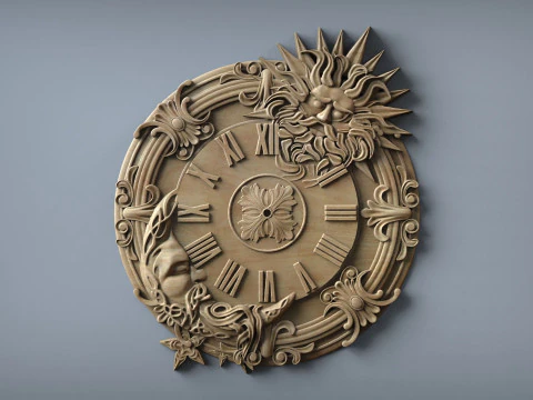 Mond-Sonne-Wanduhr 3D Druckmodell