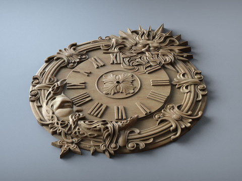 Moon Sun Wall Clock 3D Print Model