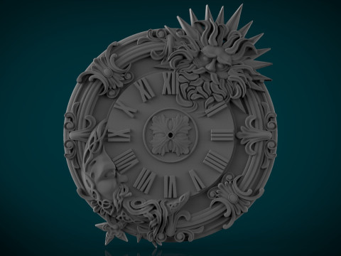 Moon Sun Wall Clock 3D Print Model