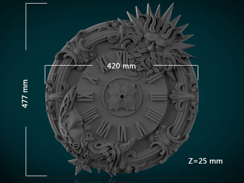 Moon Sun Wall Clock 3D Print Model