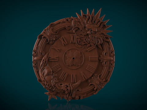 Moon Sun Wall Clock 3D Print Model