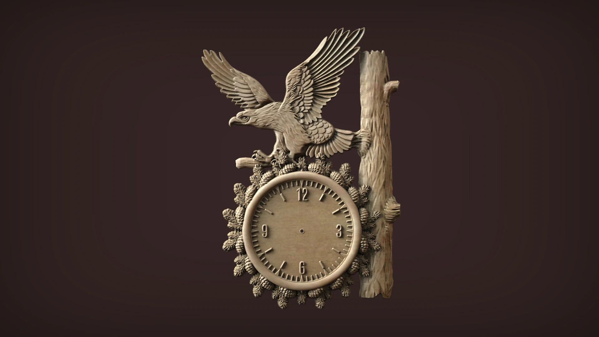 Eagle Wall Clock 3D STL Model 3D Print Model .c4d .max .obj .3ds .fbx .stl .blend