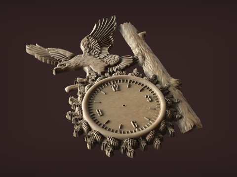 ईगल वॉल क्लॉक 3डी एसटीएल मॉडल 3D प्रिंट मॉडल