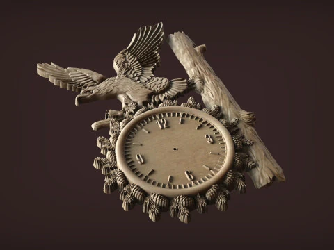 Eagle Wall Clock 3D STL Model 3D Print Model