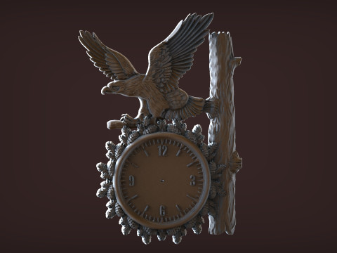ईगल वॉल क्लॉक 3डी एसटीएल मॉडल 3D प्रिंट मॉडल