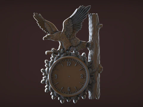 Eagle Wall Clock 3D STL Model 3D Print Model