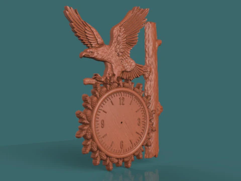 Eagle Wall Clock 3D STL Model 3D Print Model