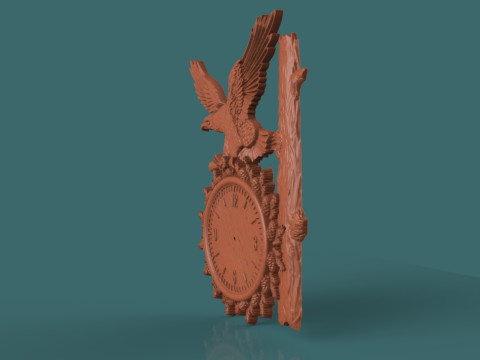 ईगल वॉल क्लॉक 3डी एसटीएल मॉडल 3D प्रिंट मॉडल