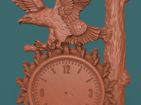 ईगल वॉल क्लॉक 3डी एसटीएल मॉडल 3D प्रिंट मॉडल