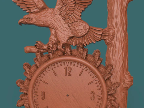 Eagle Wall Clock 3D STL Model 3D Print Model