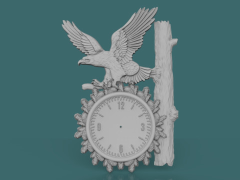 ईगल वॉल क्लॉक 3डी एसटीएल मॉडल 3D प्रिंट मॉडल