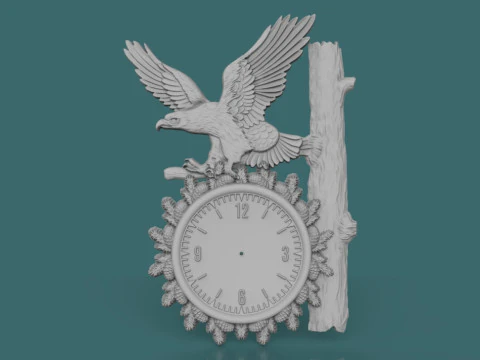 Eagle Wall Clock 3D STL Model 3D Print Model
