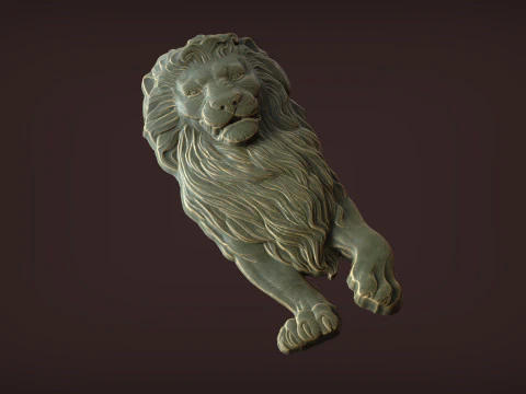 Lion Bas-Relief 3D STL Model Majestic Lion Wall Sculpture for CNC 3D Printing 3D Print Model