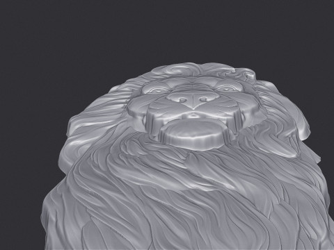 ライオン浅浮き彫り 3D STL モデル雄大なライオンの壁の彫刻 CNC 3D 印刷用 3Dプリントモデル