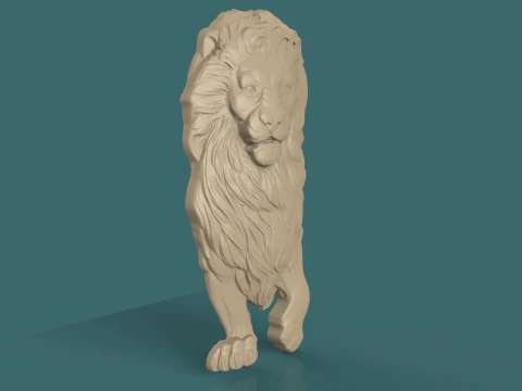 Lion Bas-Relief 3D STL Model Majestic Lion Wall Sculpture for CNC 3D Printing 3D Print Model