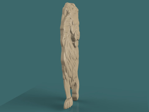 ライオン浅浮き彫り 3D STL モデル雄大なライオンの壁の彫刻 CNC 3D 印刷用 3Dプリントモデル