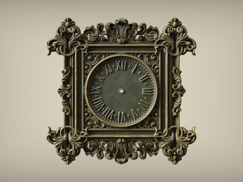 Klasik Duvar Saati 3D STL Modeli CNC 3D Baskı için Zarif Rölyef Tasarımı 3D Baskı Modeli