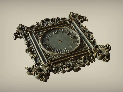 Classic Wall Clock 3D STL Model Elegant Relief Design for CNC 3D Printing 3D Print Model