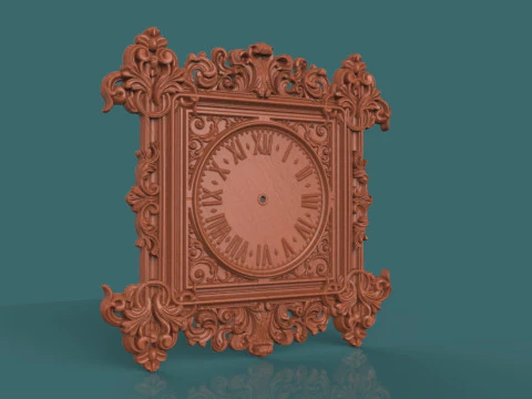 Classic Wall Clock 3D STL Model Elegant Relief Design for CNC 3D Printing 3D Print Model